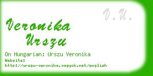 veronika urszu business card